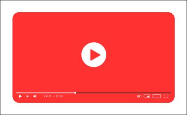 Klasik video oynatıcı şablonu. Vektör illüstrasyonu