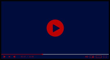Klasik video oynatıcı şablonu. Vektör illüstrasyonu