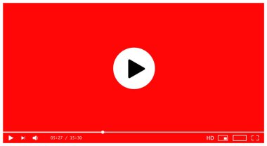 Klasik video oynatıcı şablonu. Vektör illüstrasyonu