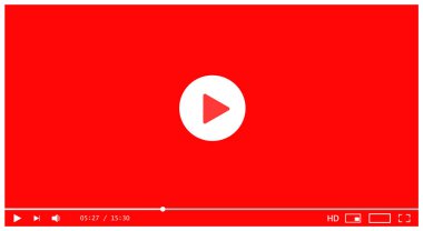 Klasik video oynatıcı şablonu. Vektör illüstrasyonu