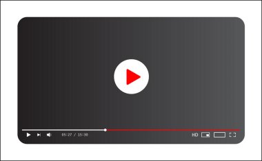 Klasik video oynatıcı şablonu. Vektör illüstrasyonu