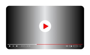 Klasik video oynatıcı şablonu. Vektör illüstrasyonu