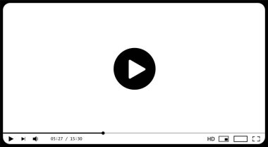 Klasik video oynatıcı şablonu. Vektör illüstrasyonu