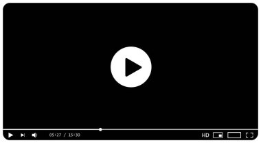 Klasik video oynatıcı şablonu. Vektör illüstrasyonu