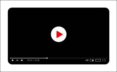 Klasik video oynatıcı şablonu. Vektör illüstrasyonu