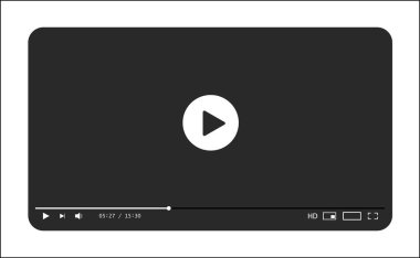 Klasik video oynatıcı şablonu. Vektör illüstrasyonu