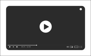 Klasik video oynatıcı şablonu. Vektör illüstrasyonu