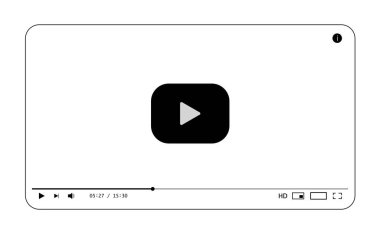 Klasik video oynatıcı şablonu. Vektör illüstrasyonu