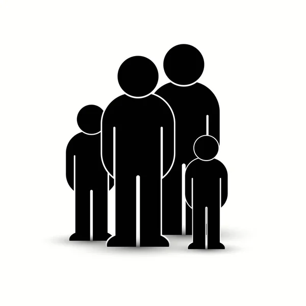 Pack Flat Style People Family Couple Crowd Icons Isolated White — Stock Vector