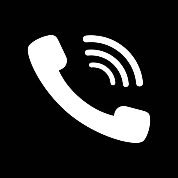 Vecteur Icône Téléphone Blanc Sur Fond Noir Illustration Vectorielle — Image vectorielle