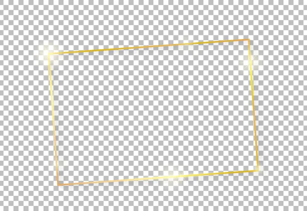 빛나는 황금빛 빈티지 그림자가 황금의 현실적 사각형 Vector — 스톡 벡터