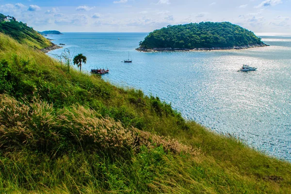 Krásná Krajina Pohled Malé Ostrovy Poblíž Promthep Cape Hlediska Nejkrásnější — Stock fotografie