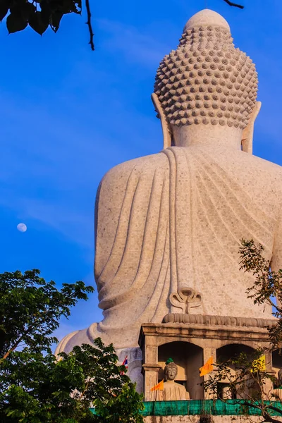 Incroyable Statue Bouddha Marbre Blanc Massif Célèbre Attraction Touristique Sommet — Photo