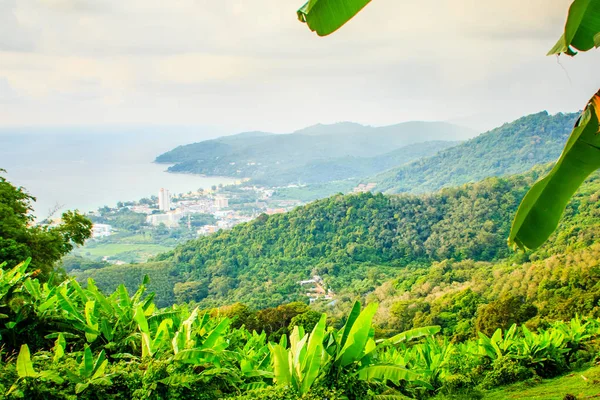 Hermosa Vista Panorámica Montaña Desde Colina Gran Buda Phuket Tailandia —  Fotos de Stock