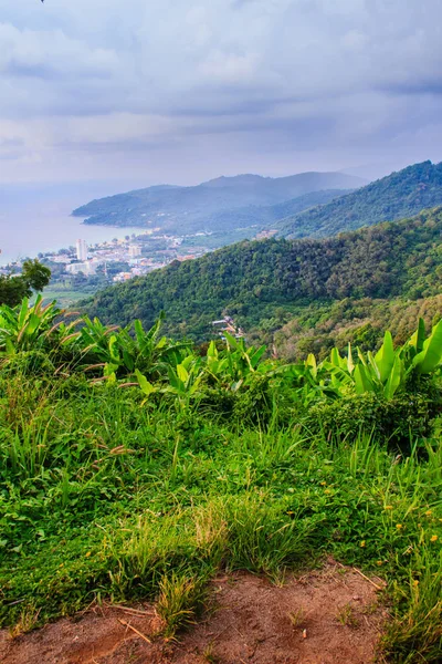 Hermosa Vista Panorámica Montaña Desde Colina Gran Buda Phuket Tailandia —  Fotos de Stock