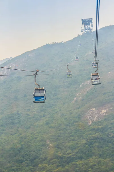 Ilha Lantau Hong Kong Novembro 2014 Bela Vista Dos Teleféricos — Fotografia de Stock