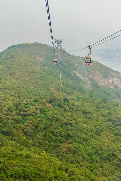 Ilha Lantau Hong Kong Novembro 2014 Bela Vista Dos Teleféricos — Fotografia de Stock