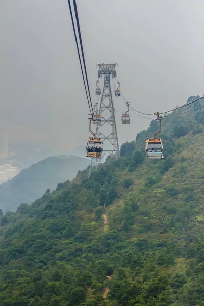 Ilha Lantau Hong Kong Novembro 2014 Bela Vista Dos Teleféricos — Fotografia de Stock