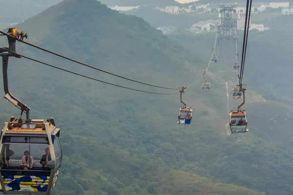 Ilha Lantau Hong Kong Novembro 2014 Bela Vista Dos Teleféricos — Fotografia de Stock