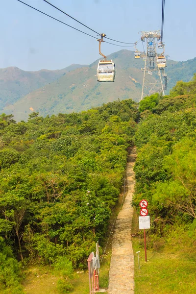 Ilha Lantau Hong Kong Novembro 2014 Bela Vista Dos Teleféricos — Fotografia de Stock