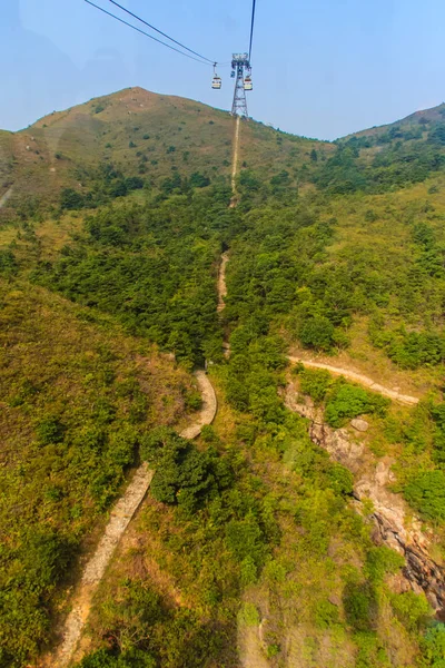 Ilha Lantau Hong Kong Novembro 2014 Bela Vista Dos Teleféricos — Fotografia de Stock