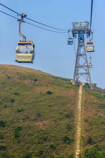 Ilha Lantau Hong Kong Novembro 2014 Bela Vista Dos Teleféricos — Fotografia de Stock