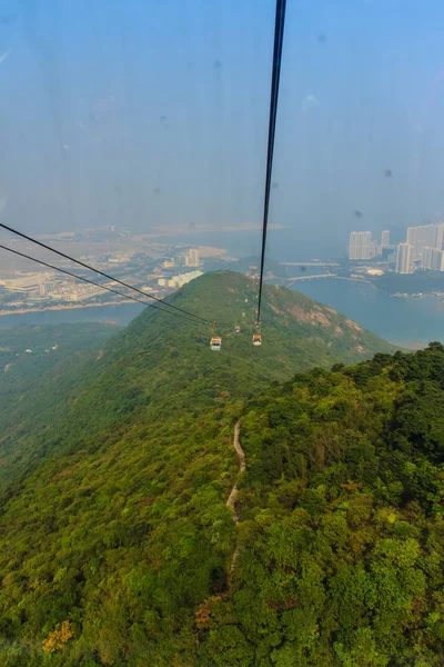 Остров Лантау Гонконг Ноября 2014 Красивый Вид Канатных Дорог Гонконга — стоковое фото