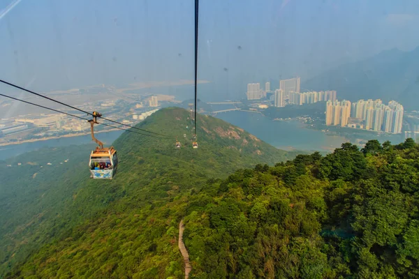 Ilha Lantau Hong Kong Novembro 2014 Bela Vista Dos Teleféricos — Fotografia de Stock