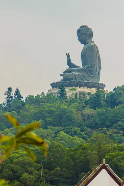 Tele Zoom Ansicht Der Riesigen Tian Tan Buddha Statue Auf — Stockfoto