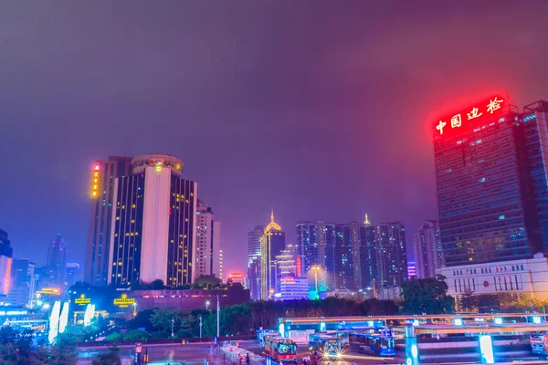 Luohu Shenzhen China November 2014 Schöne Shenzhen Nachtlandschaft Blick Auf — Stockfoto