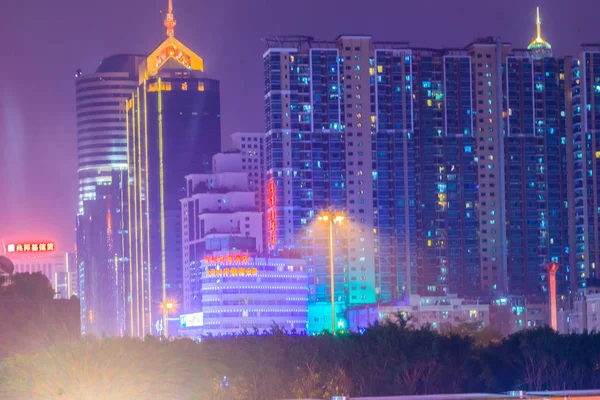 Luohu Shenzhen China November 2014 Schöne Shenzhen Nachtlandschaft Blick Auf — Stockfoto