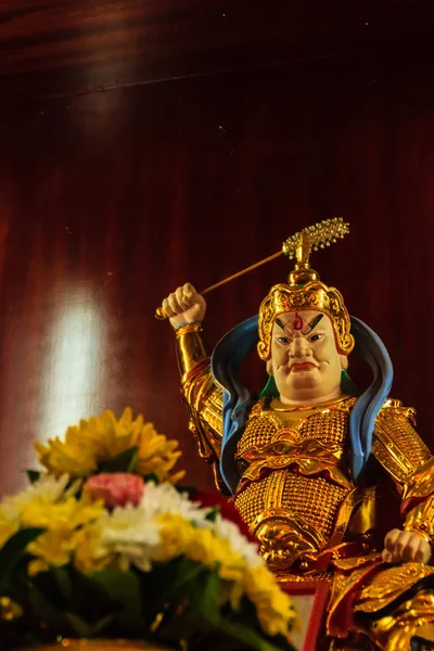 Vela Roja Colorida Estatua Cai Shen Dios Chino Riqueza Dios —  Fotos de Stock