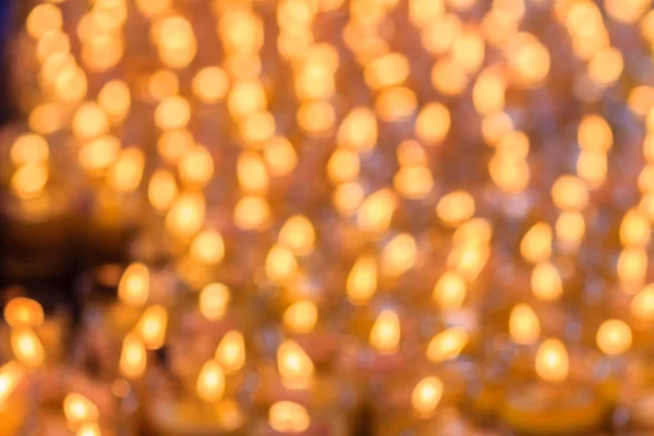 Beautiful Blurred Orange Bokeh Light Many Candles Focus Bokeh Candle — Stock Photo, Image
