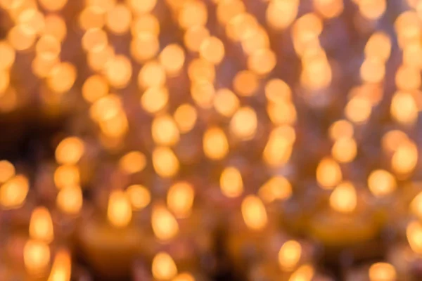 Beautiful Blurred Orange Bokeh Light Many Candles Focus Bokeh Candle — Stock Photo, Image