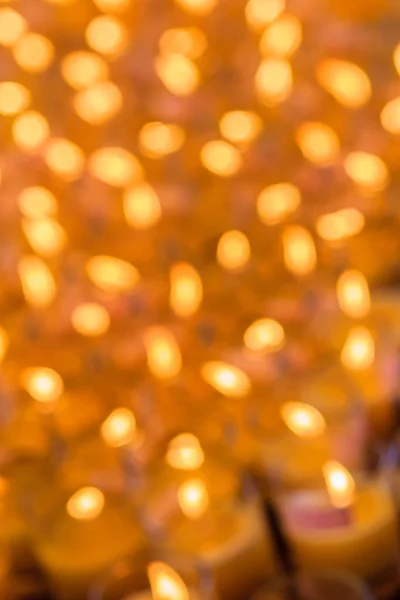 Hermosa Luz Bokeh Naranja Borrosa Muchas Velas Foco Bokeh Vela —  Fotos de Stock