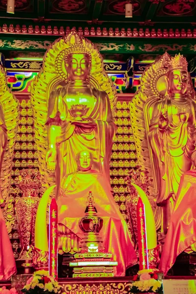 Bella Statua Budda Oro Nel Tempio Cinese Thailandia — Foto Stock