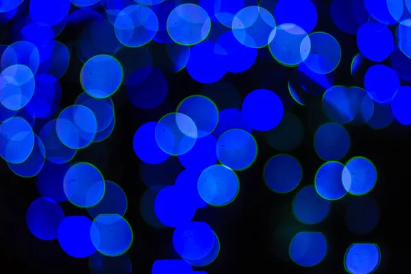 Piękny Niebieski Bokeh Abstrakcyjne Tło Światła Cudowne Rozkojarzone Abstrakcyjne Niebieskie — Zdjęcie stockowe