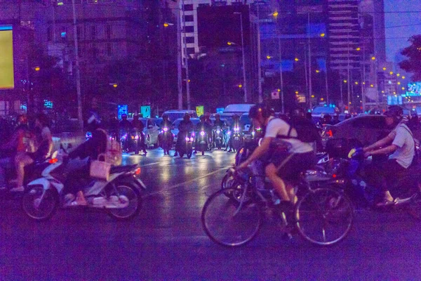 Bangkok Thaïlande Janvier 2017 Nombreuses Motos Sur Sathorn Road Bangkok — Photo