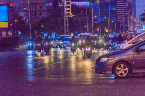 Bangkok Thailand Januari 2017 Banyak Sepeda Motor Jalan Sathorn Bangkok — Stok Foto