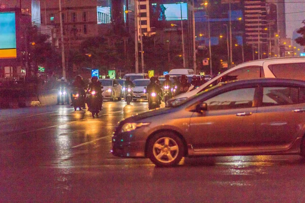 Bangkok Thailand January 2017 Many Motorcycles Sathorn Road Bangkok Nearby — Stock Photo, Image