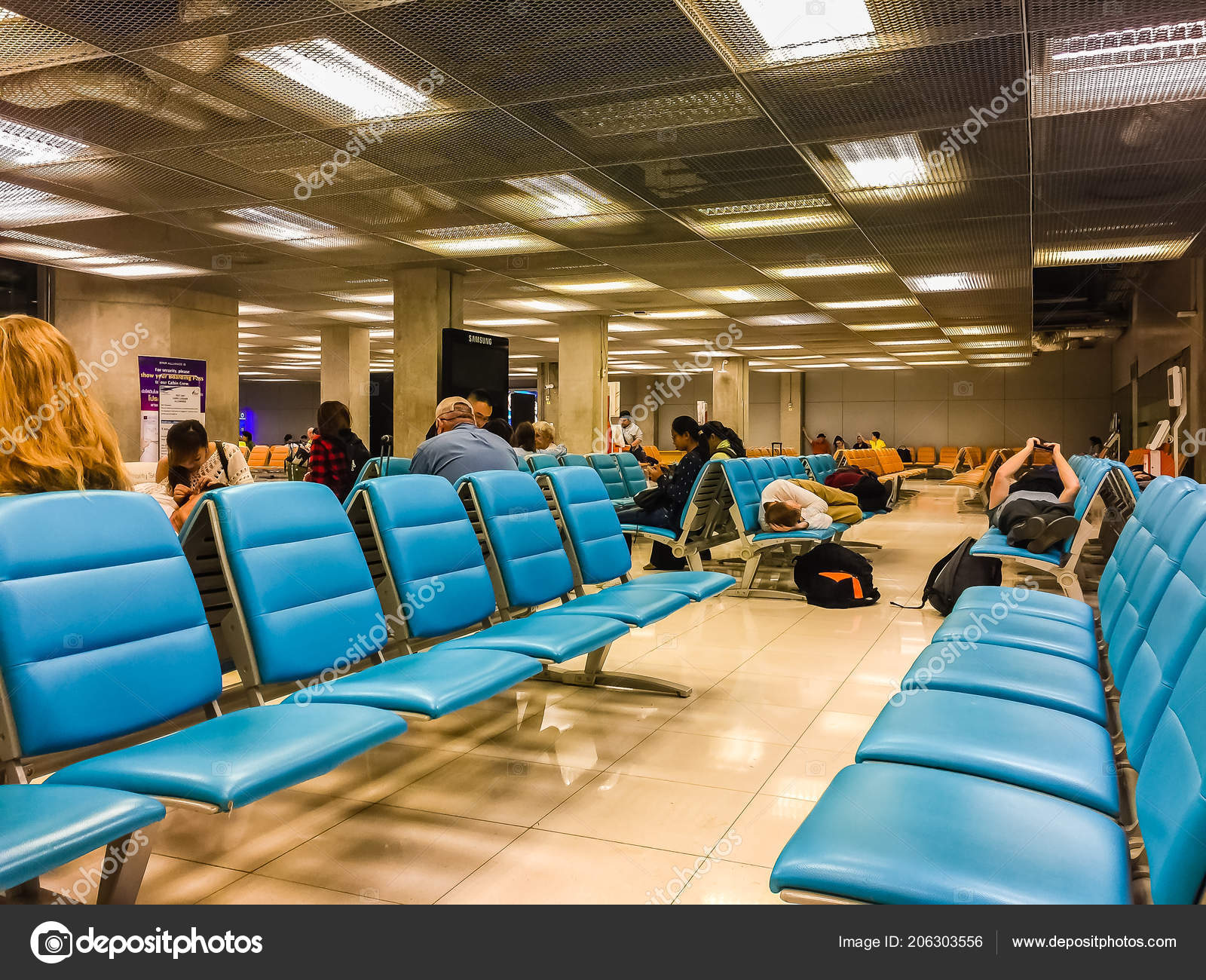 Bangkok Thailand February 2017 Unidentified Tired Passenger