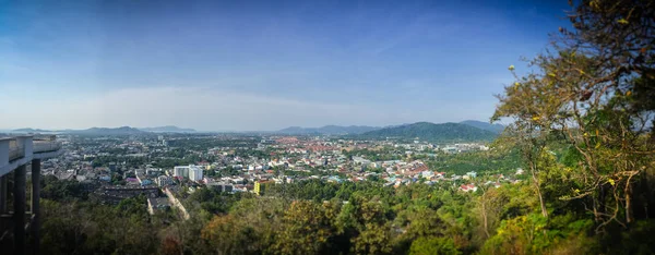 Hermoso Paisaje Panorámico 180 Grados Vista Ciudad Phuket Desde Khao — Foto de Stock