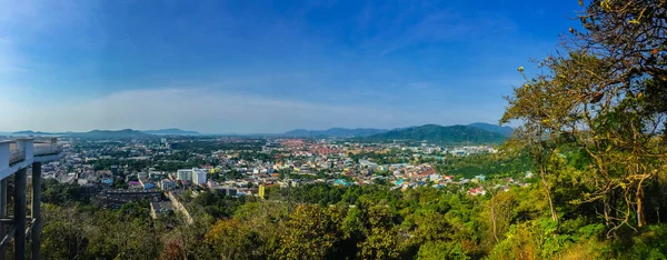 Paisagem Panorâmica Bonita 180 Graus Vista Cidade Phuket Khao Rang — Fotografia de Stock