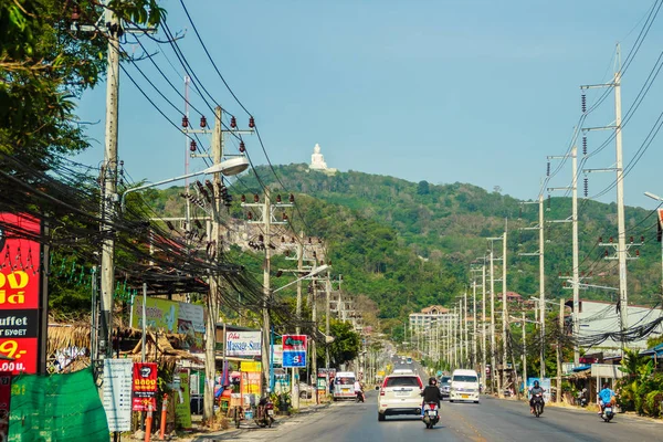 Phuket Tailândia Fevereiro 2017 Grande Imagem Buda Topo Montanha Vista — Fotografia de Stock