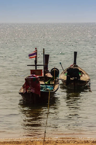 Beautiful View Fisherman Boats Moored Beach Fisherman Village Naiyang Beach — Stock Photo, Image