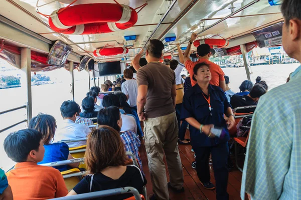 Bangkok Tailândia Março 2017 Caixa Barcos Chao Phraya Express Está — Fotografia de Stock