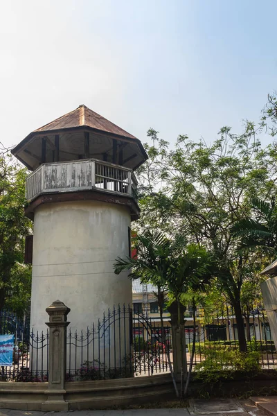 Antiga Torre Guarda Prisional Que Foi Construída Com Tijolos Madeira — Fotografia de Stock