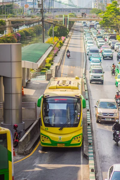 Bangkok Tailandia Febrero 2017 Vista Bangkok Brt Sistema Tránsito Rápido — Foto de Stock