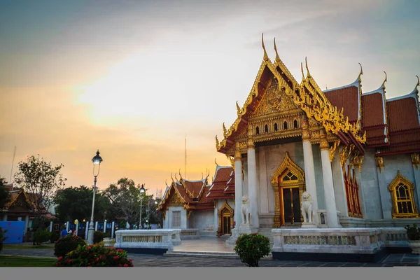 Bela Vista Wat Benchamabophit Dusitvanaram Também Conhecido Como Templo Mármore — Fotografia de Stock