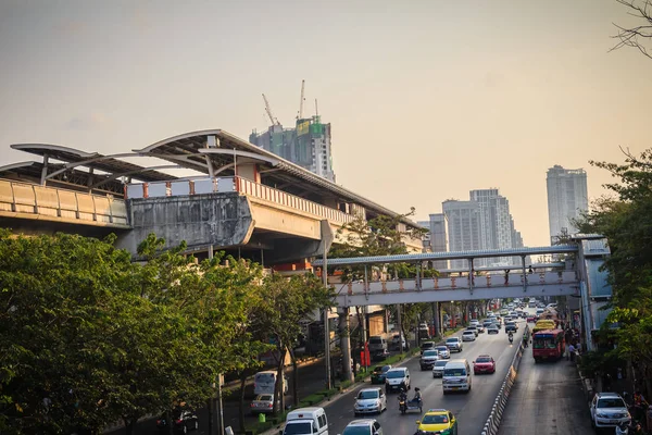 Bangkok Thailand March 2017 Traffic Phahon Yothin Road Interchange Mochit — Stock Photo, Image